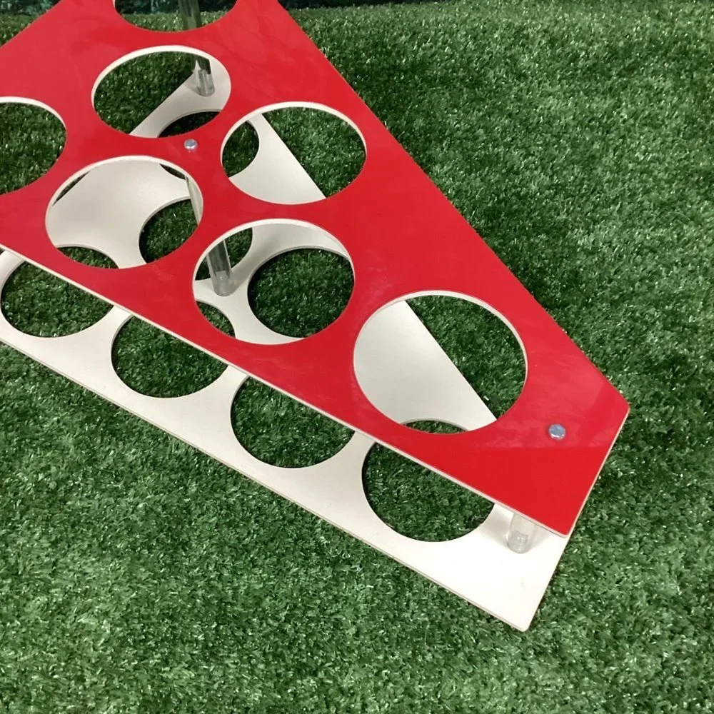 Vintage Wine Rack Red Mid Century Atomic